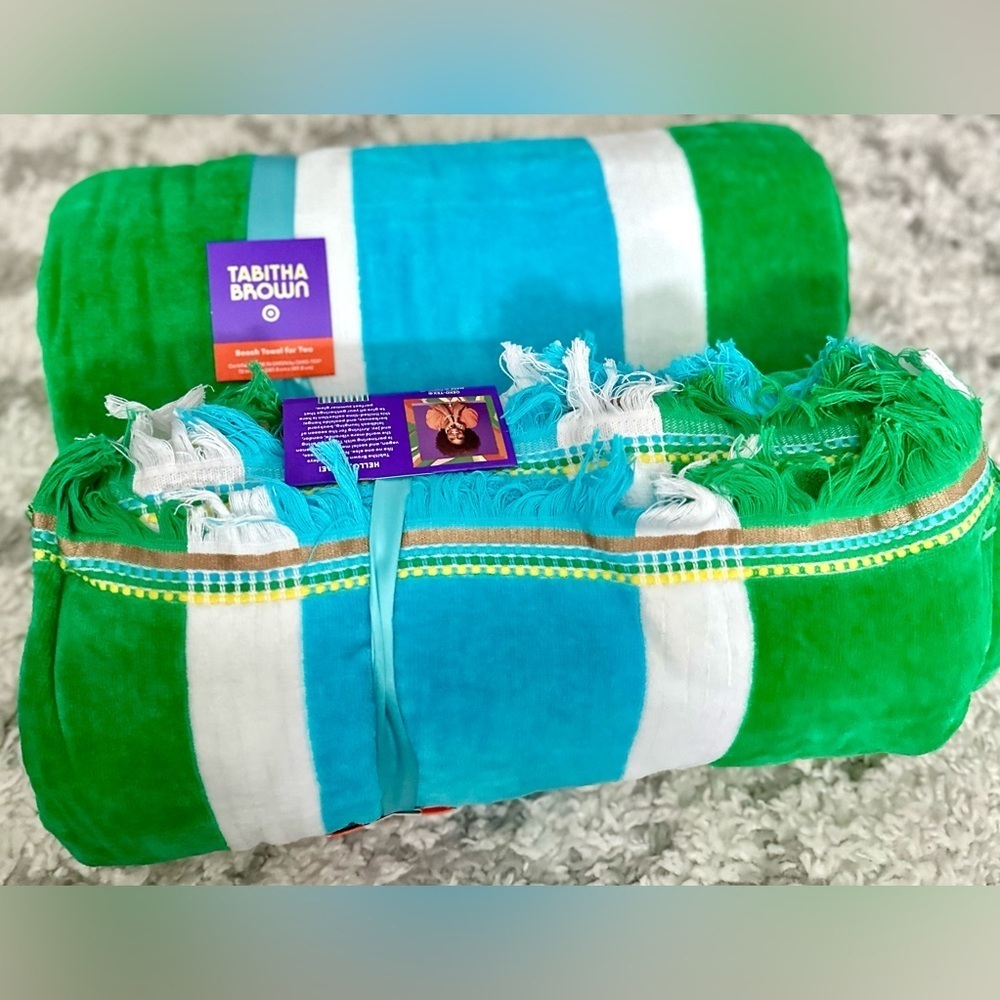 RARE Tabitha Brown x Target NWT Beach Towel for Two (2 towels)